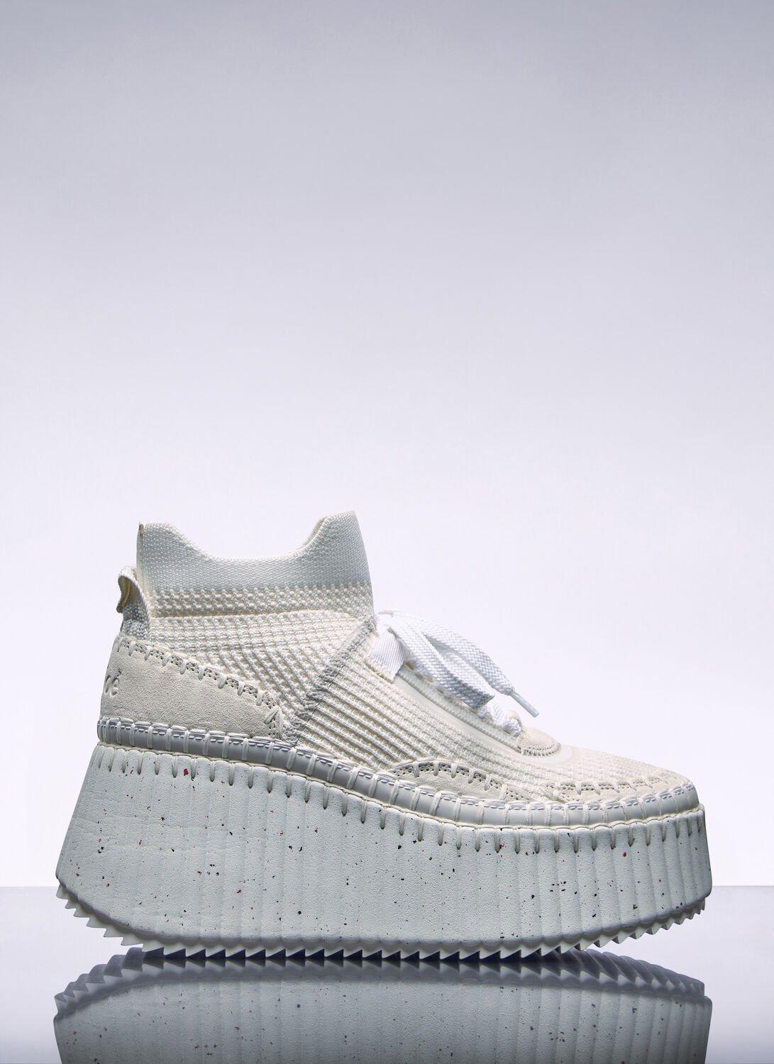 CHLOÉ Nama Wedge Sneakers In White Product Image