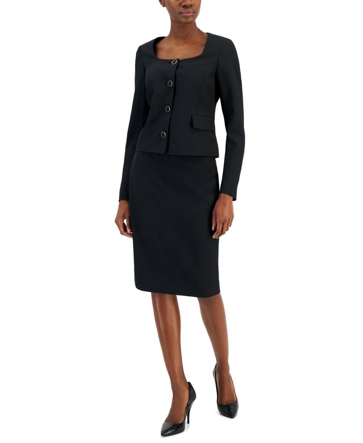 Nipon Boutique Womens Scoop-Neck Jacket & Pencil Skirt Suit Product Image