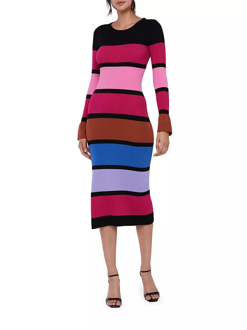 Colorblocked Striped Midi-Dress Product Image