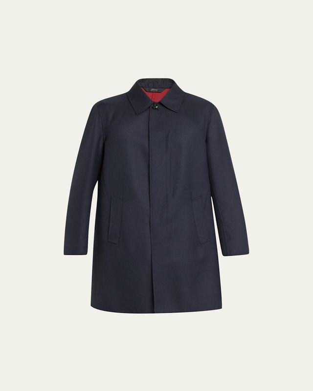 Mens Amaranth Wool Navy Blue Top Coat Product Image