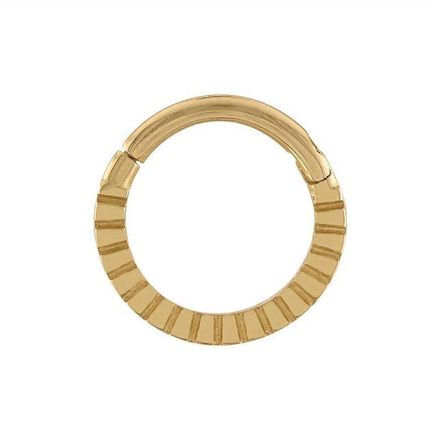 Amella Jewels 10k Gold Textured Clicker Septum Ring, Womens Product Image