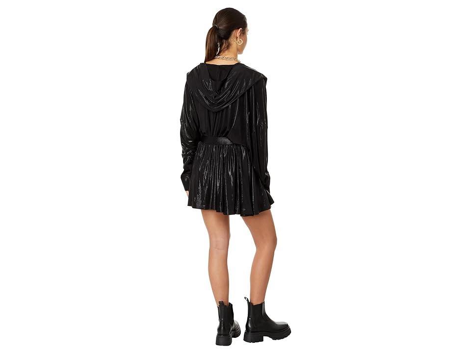 Norma Kamali Hooded Super Oversized Boyfriend NK Shirt Flared Mini Dress Women's Dress Product Image