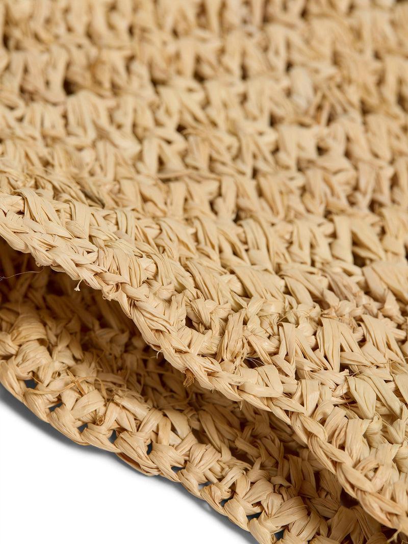 Raffia Crochet Hobo Tote - Natural Product Image