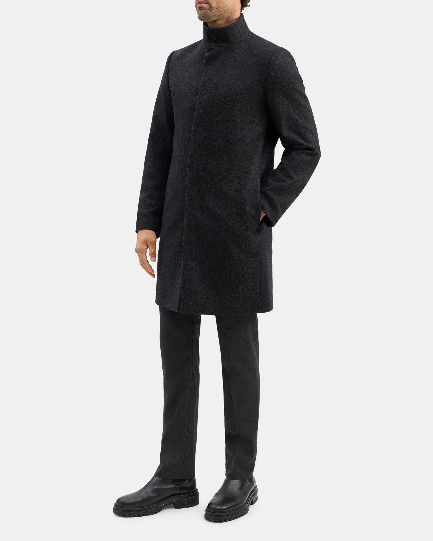 Single-Breasted Coat in Wool Melton Product Image