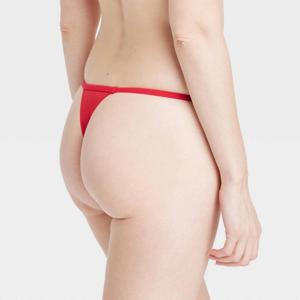 Womens Cotton Blend String Thong - Auden Wowzer Red XS Product Image