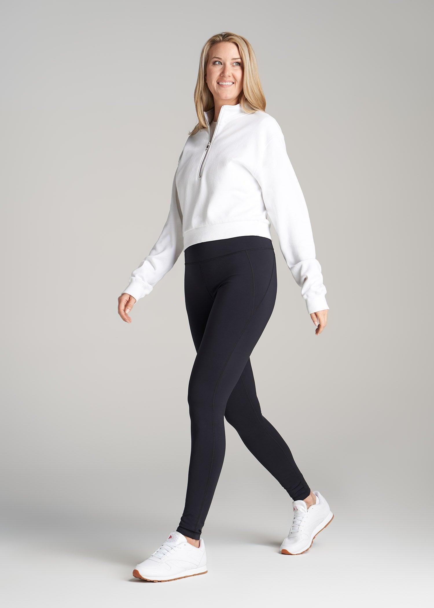 Fleece Lined Women's Tall Leggings in Black Female Product Image