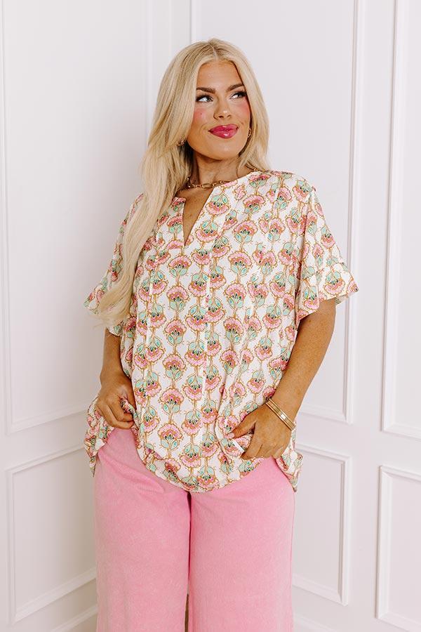 Cue The Sunshine Floral Shift Top Curves Product Image