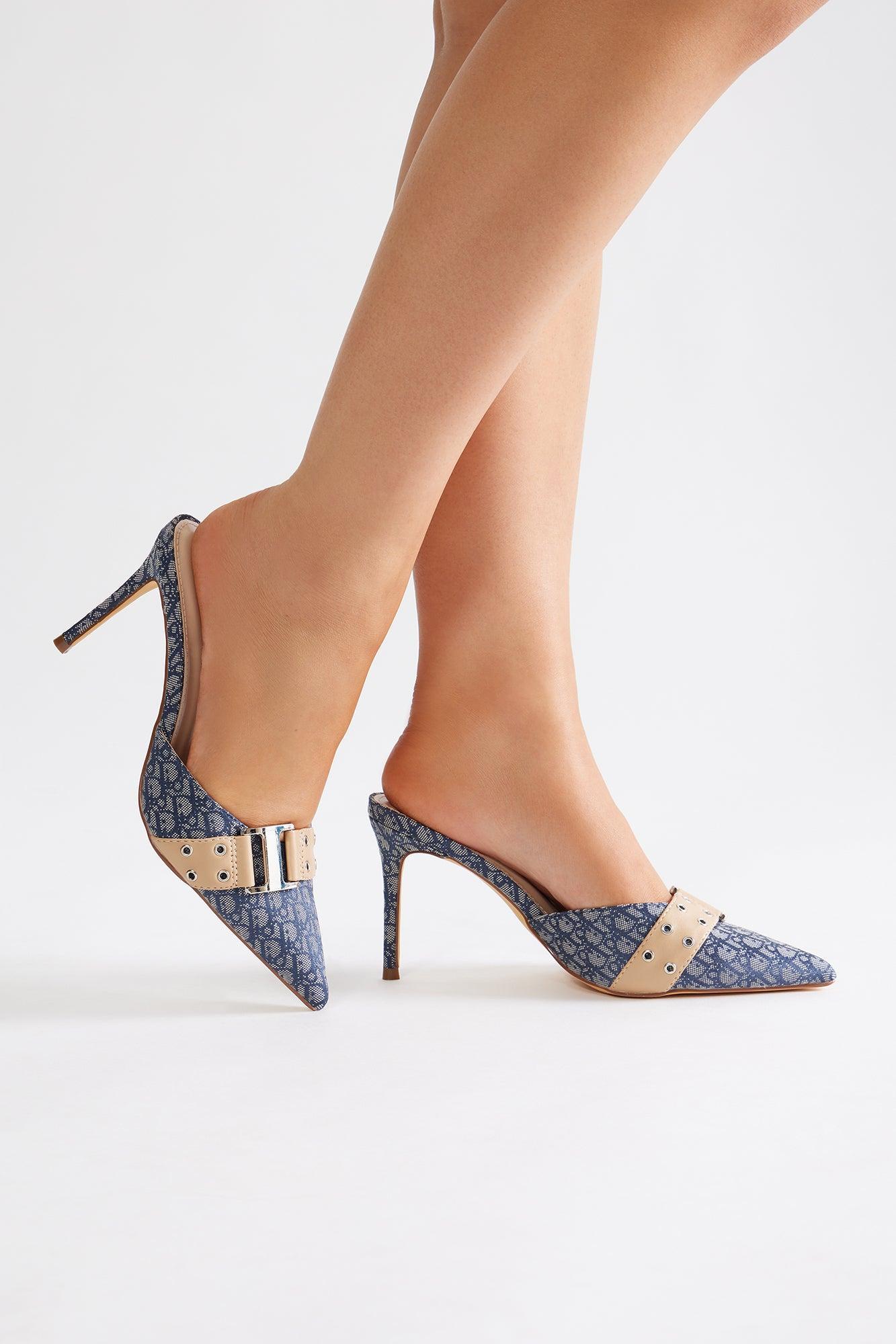 Copenhagen Buckle Pumps - Denim Product Image