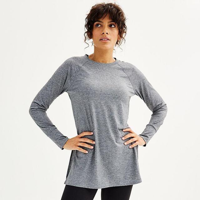 Womens Tek Gear Long Sleeve Tunic Tee Smokey Grey Product Image