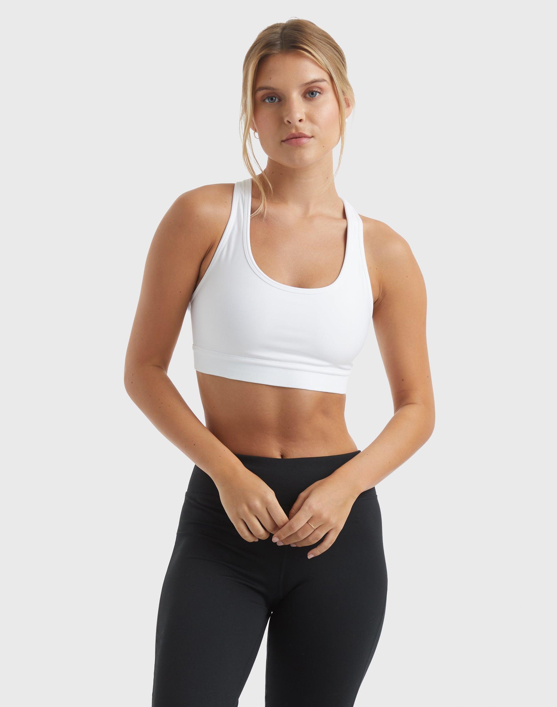 Hanes Solid Absolute Racerback Compression Sports Bra O9178, Womens Product Image