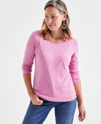 Style & Co Womens Printed Scoop-Neck Long-Sleeve Top, Created for Macys Product Image