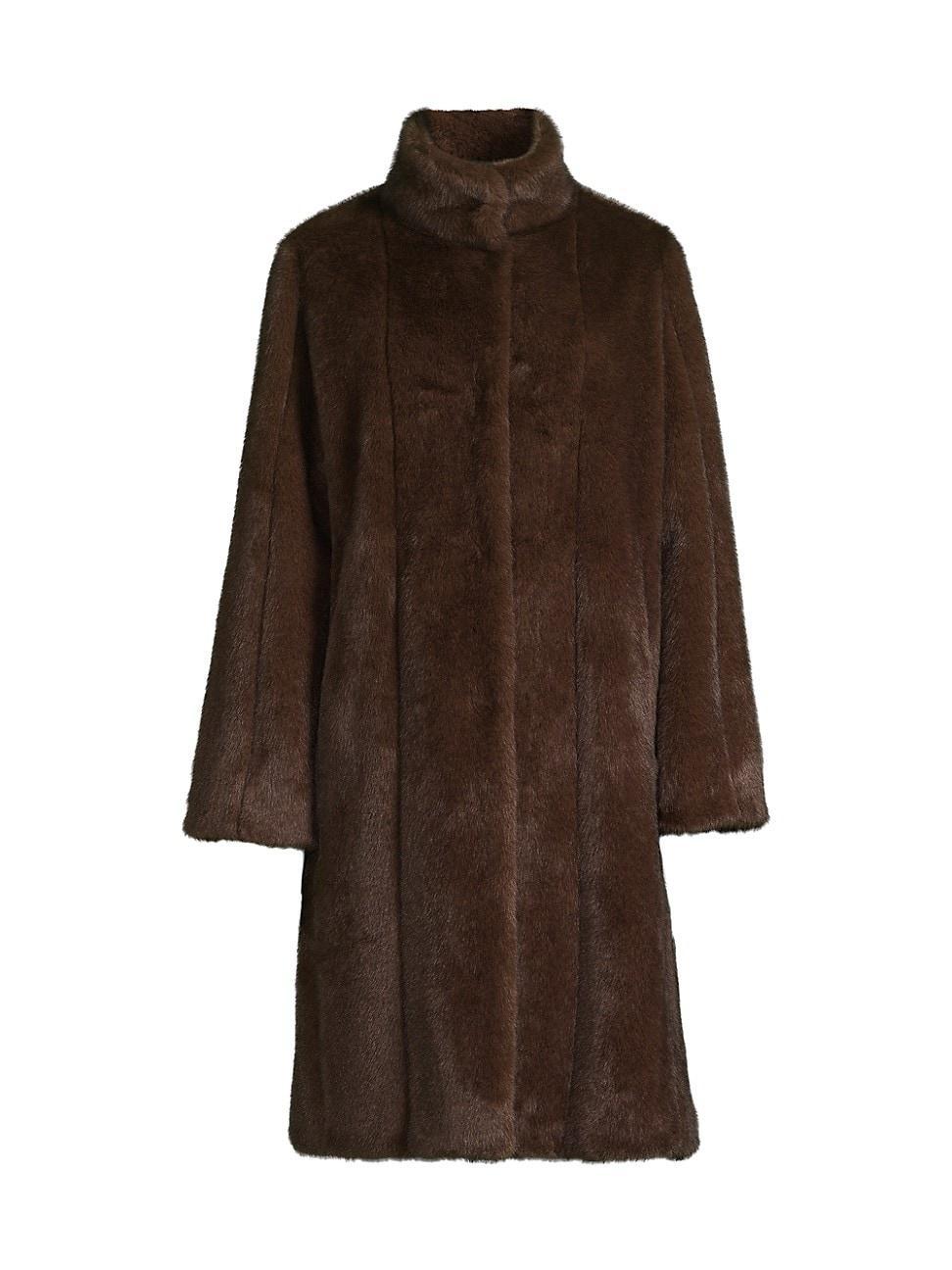 Womens Faux Mink Paneled Coat product image