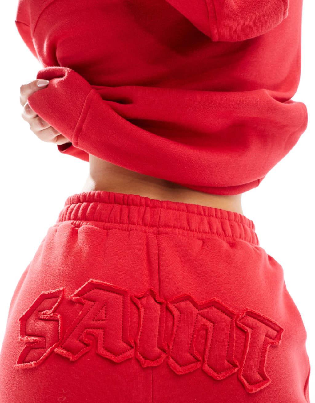 Murci exclusive saint motif sweatpants in red - part of a set Product Image