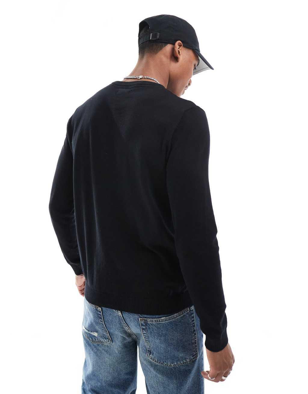 Jack & Jones crew neck sweater in black  Product Image