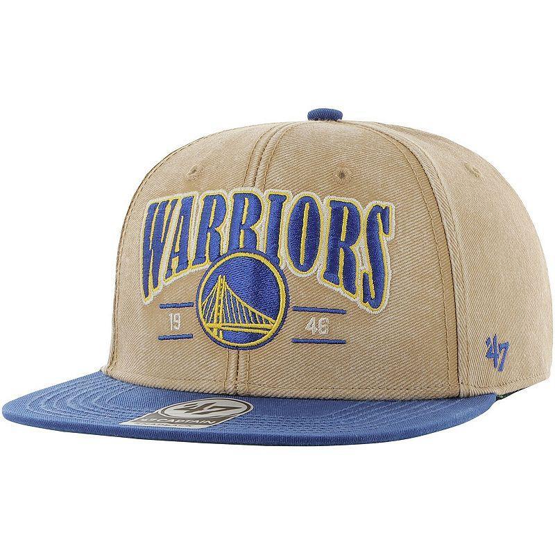 Mens 47 Khaki/Royal Golden State Warriors Chilmark Captain Snapback Hat Product Image