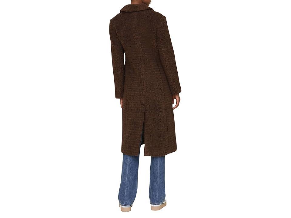 Avec Les Filles Double Breasted Sherpa Coat (Chocolate 1) Women's Coat Product Image