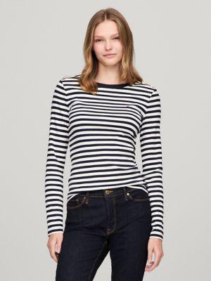 Stripe Gold-Button Favorite T-Shirt Product Image