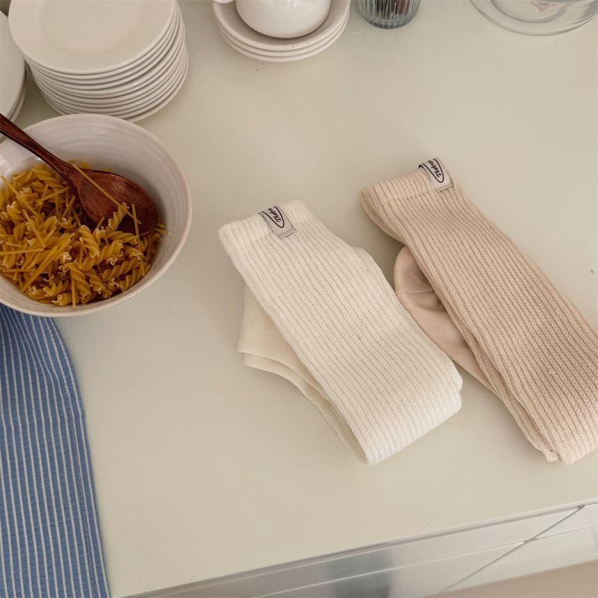 Plain Ribbed Crew Socks Product Image