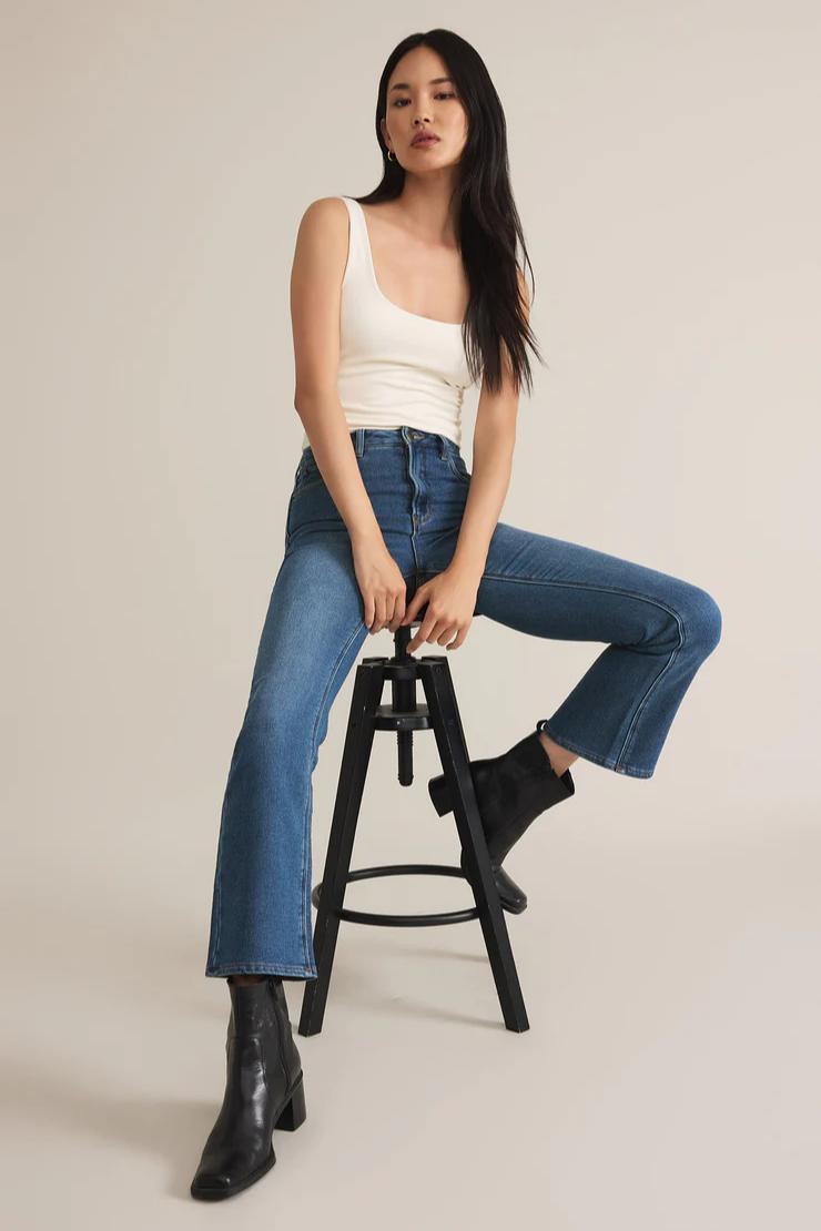 Lia Ankle Kick Flare Denim Pant Product Image