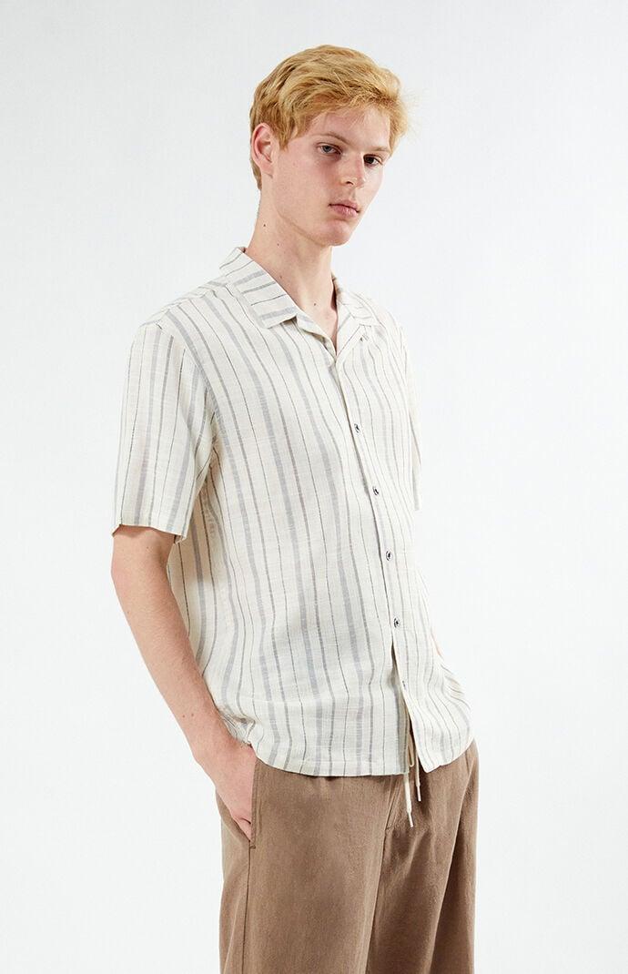 Men's Striped Camp Shirt - Product Image