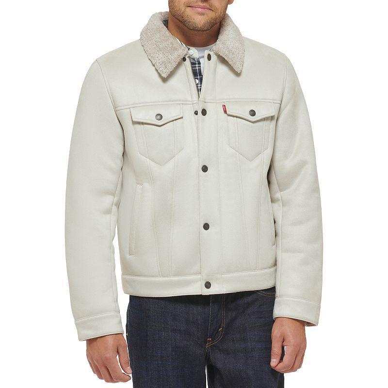 Mens Levis Faux-Shearling Trucker Jacket White Product Image