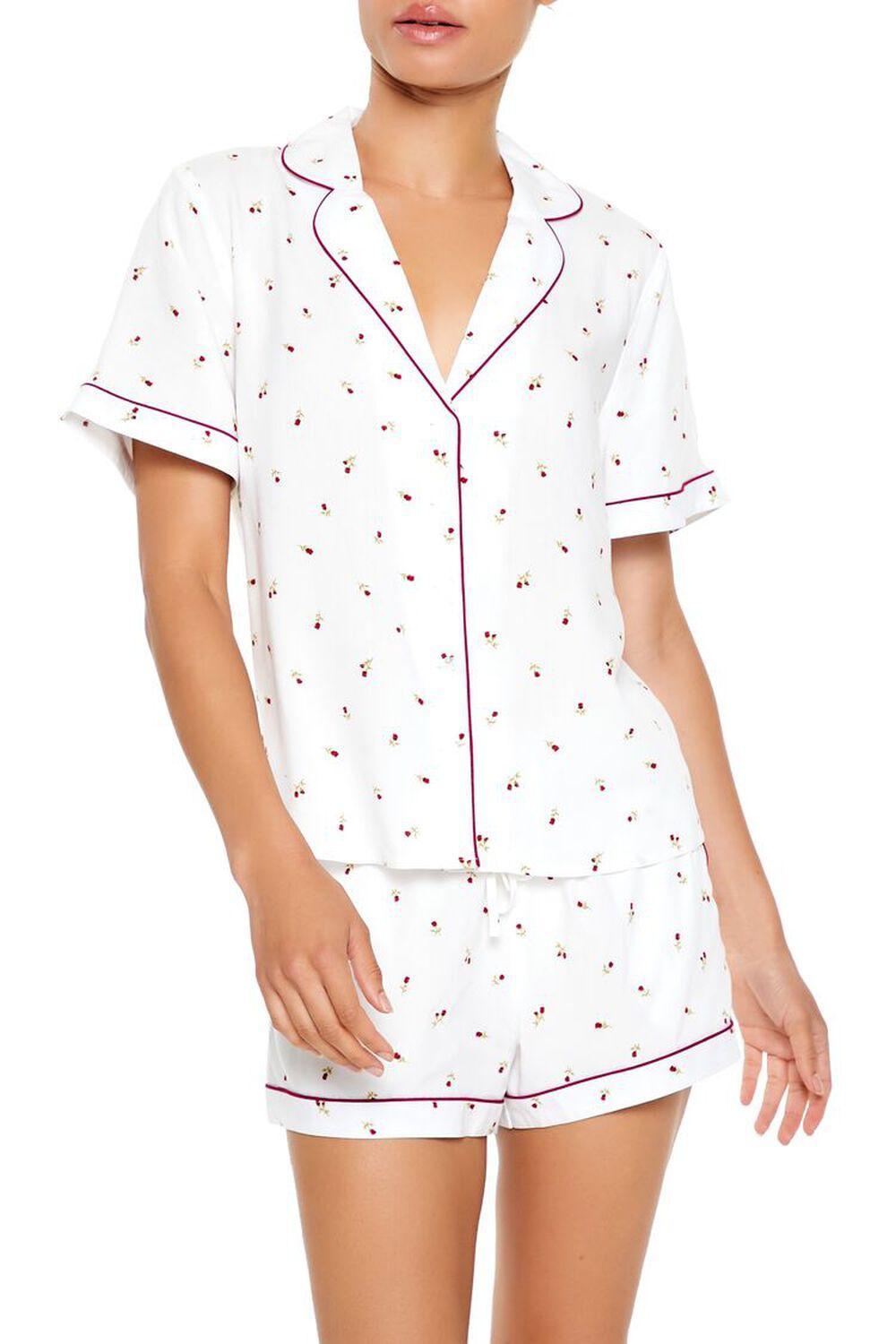 Floral Shirt & Shorts Pajama Set | Forever 21 Product Image