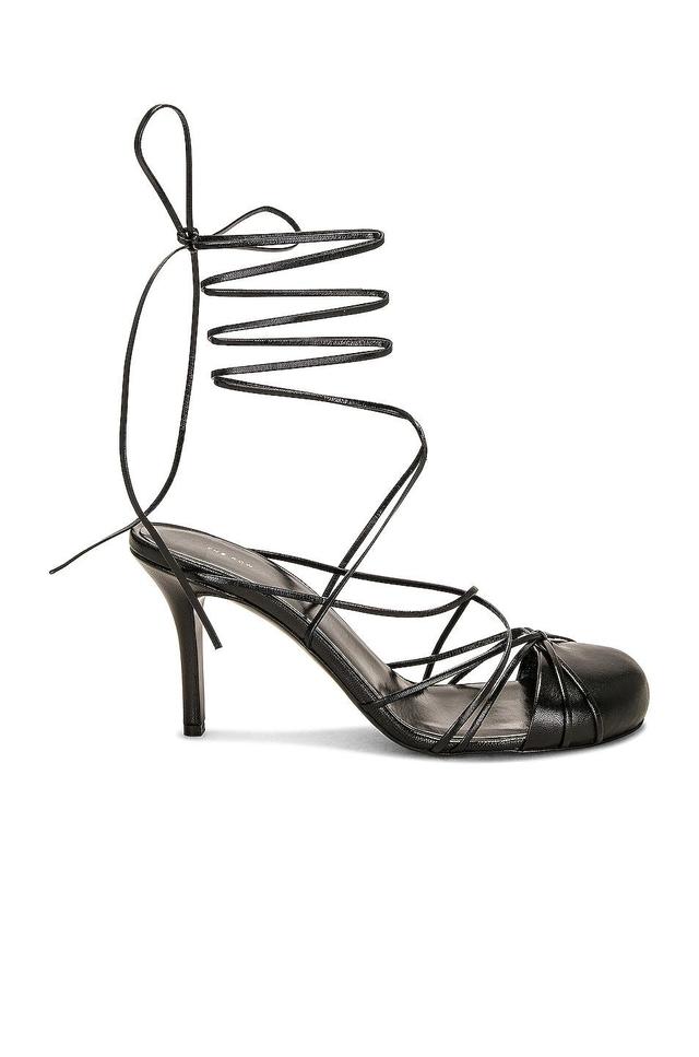 The Row - Joan Lace-Up Leather Sandals - BlackModa Operandi Product Image