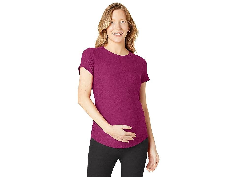 Beyond Yoga Featherweight One and Only Maternity Tee (Magenta Heather) Women's Clothing Product Image