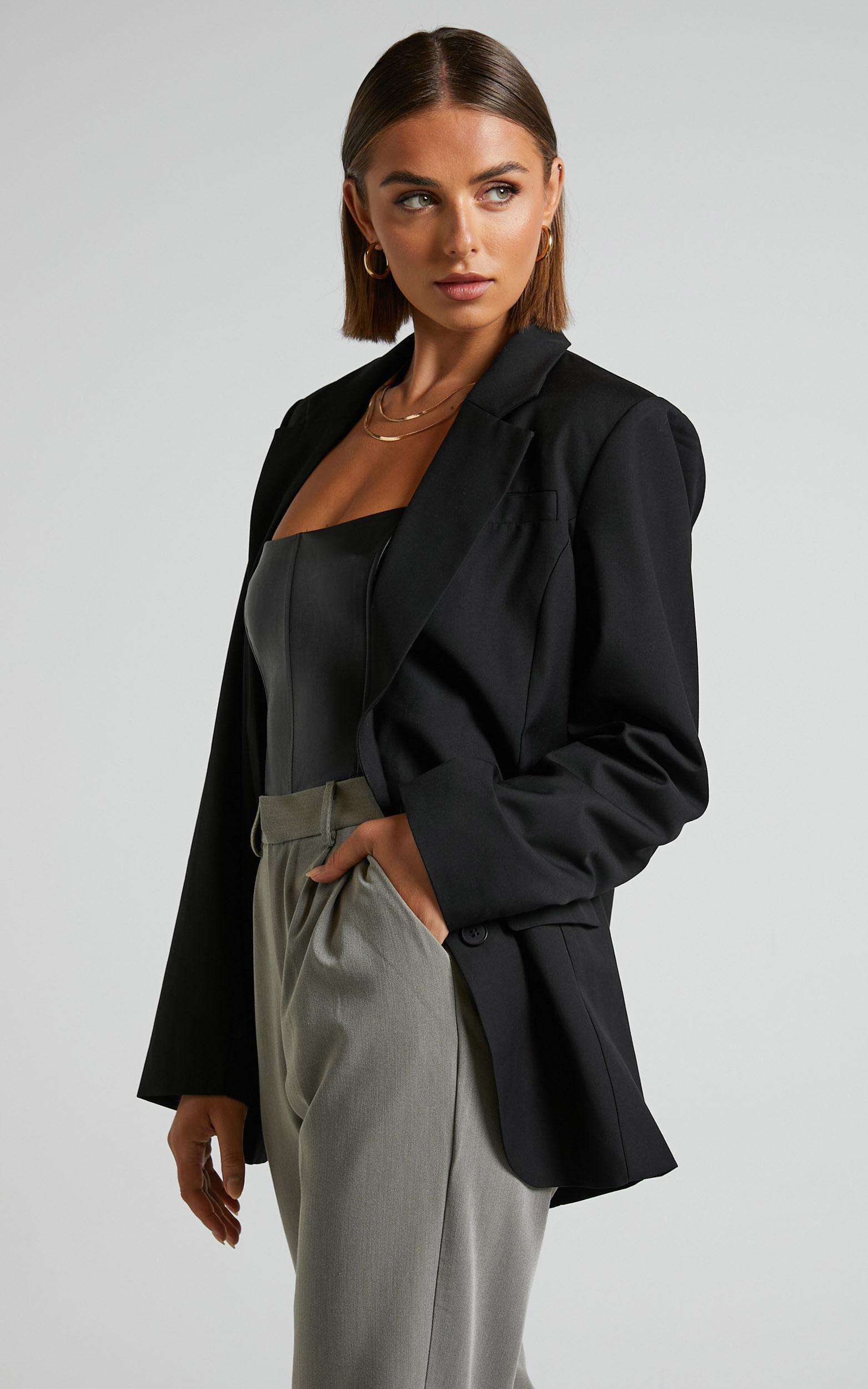 Izara Blazer - Oversized Boyfriend Fit Blazer in Black Product Image