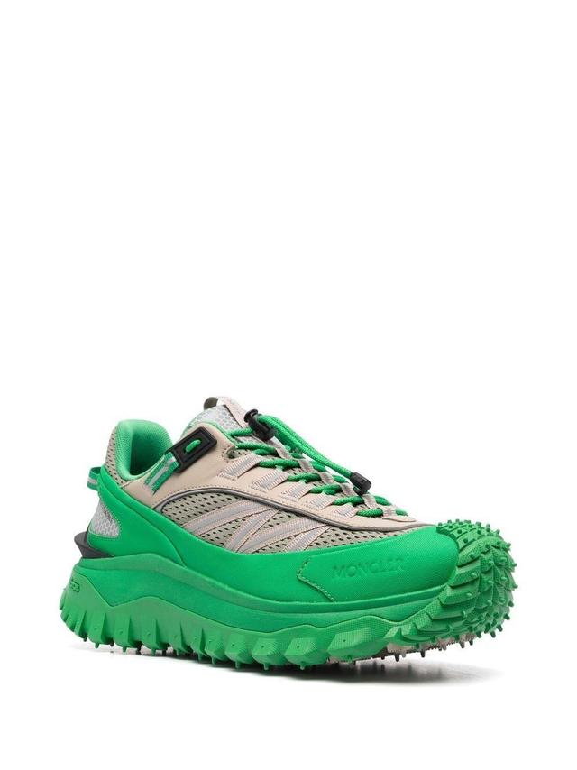 Chunky Low-top Sneakers In Beige Green Product Image