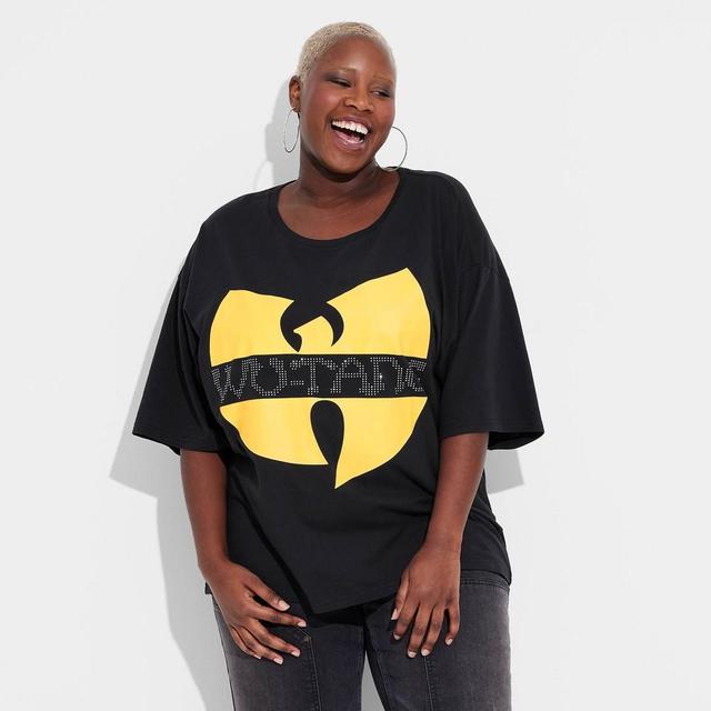 Womens Wu-Tang Clan Oversized Short Sleeve Graphic T-Shirt - Black Product Image