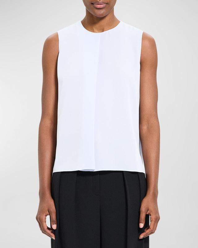 Theory Flap Detail Sleeveless Silk Shell Product Image