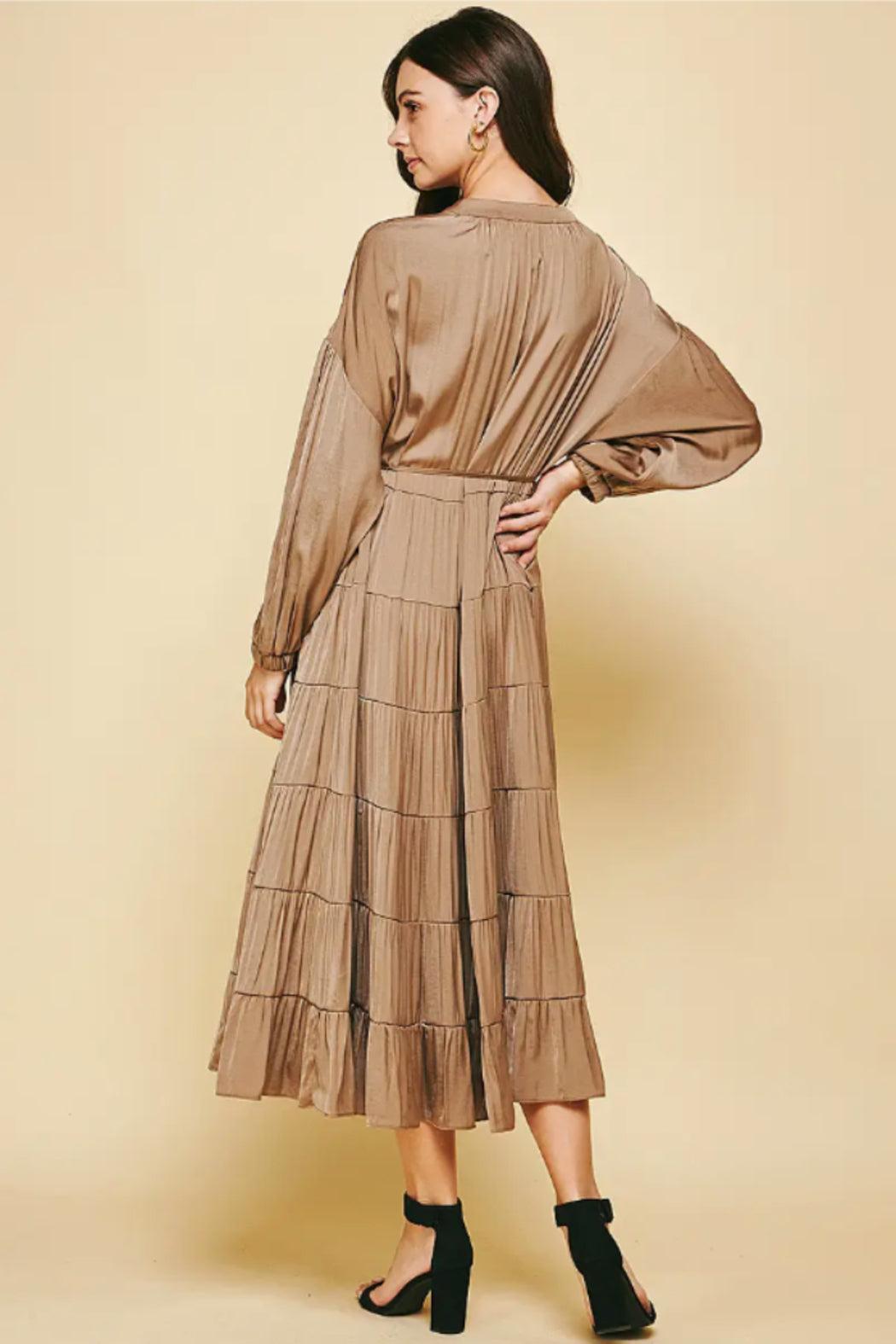 Button Down Tiered Dress Female Product Image