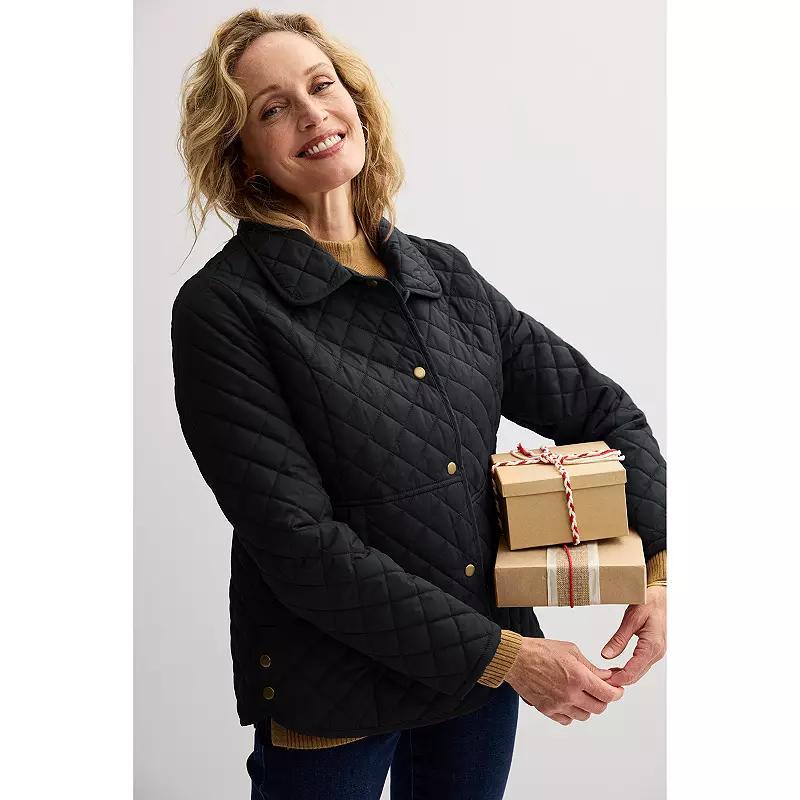 Womens Croft & Barrow Quilted Snap Jacket Product Image