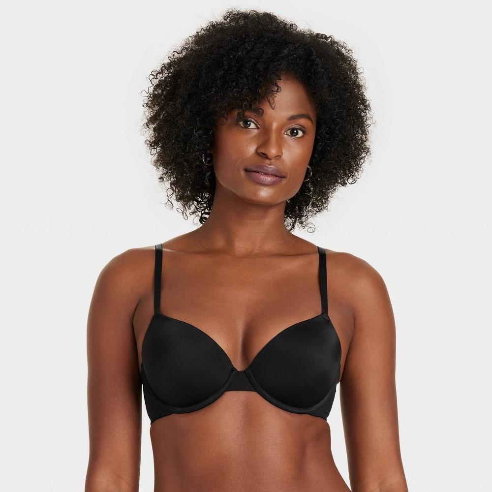 Womens Demi T-Shirt Push-Up Bra - Auden Black 34B Product Image