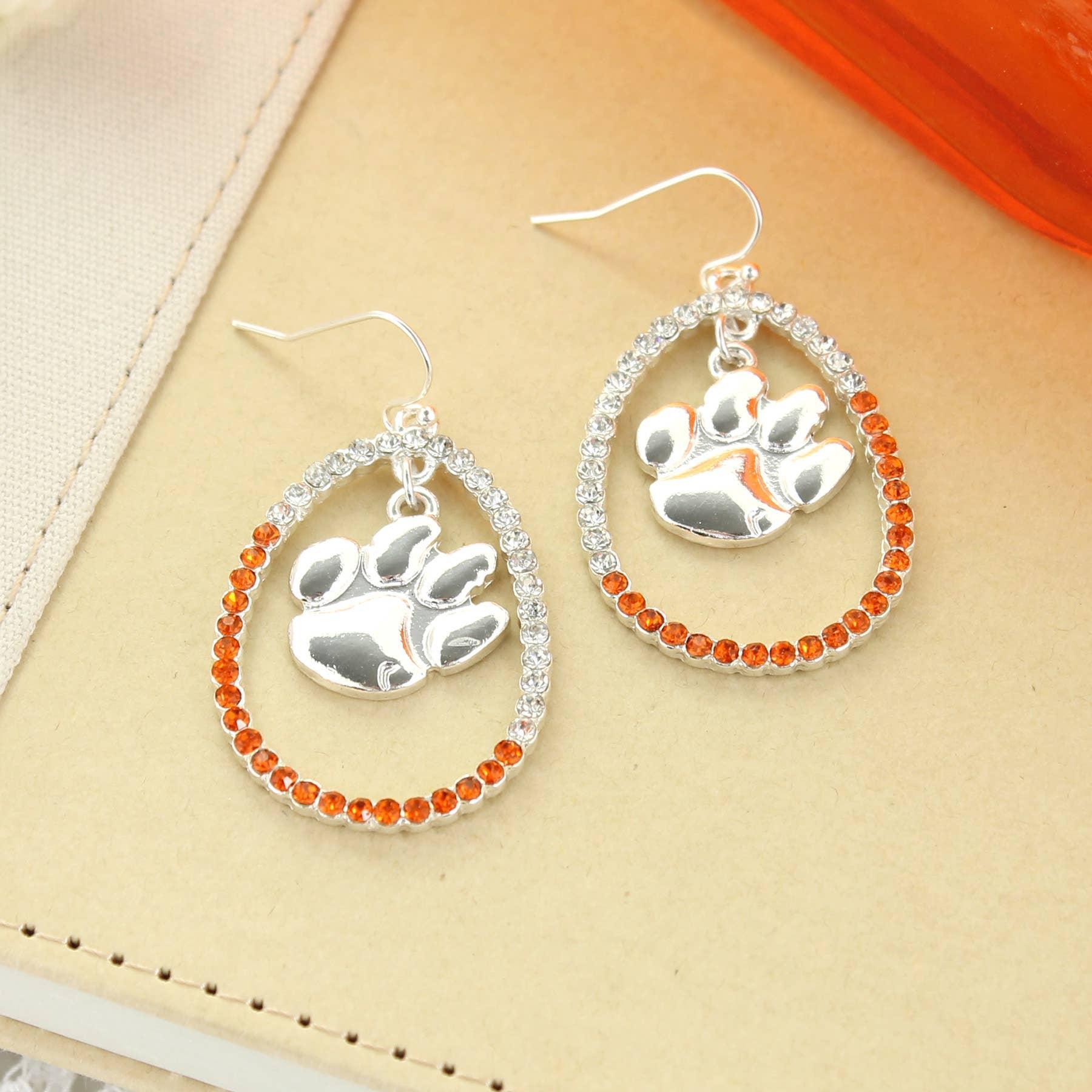 Clemson Crystal Loop Earrings Product Image