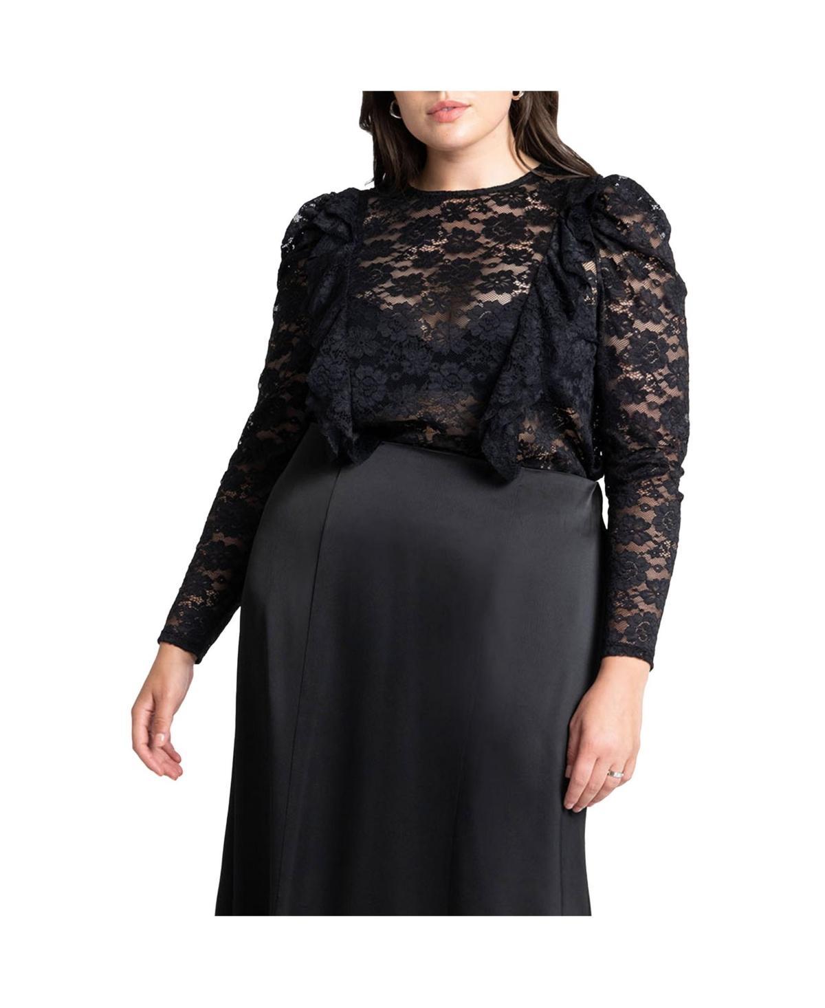 Eloquii Womens Lace Ruffle Top product image