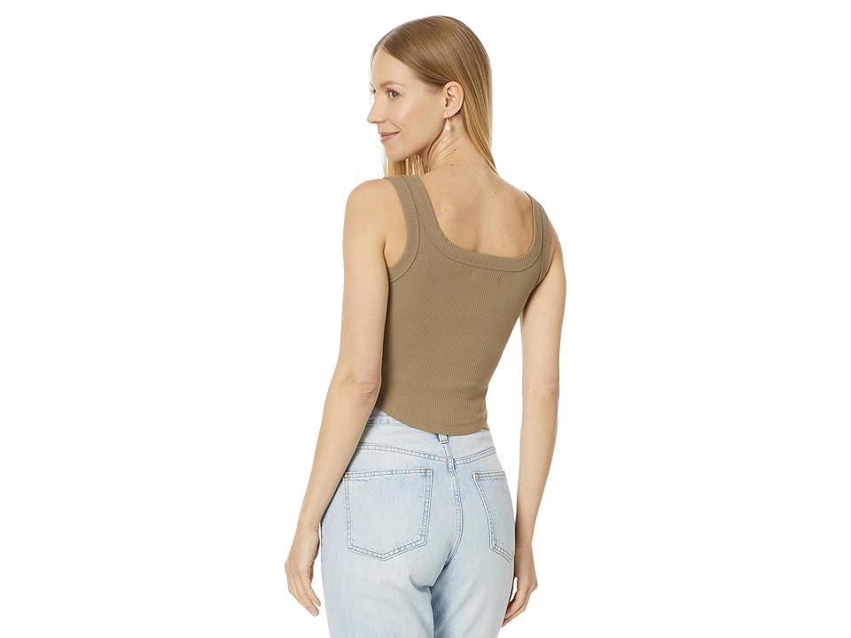 Madewell The Tailored Crop Tank in Sleekhold (Rustic Wood) Women's Clothing Product Image