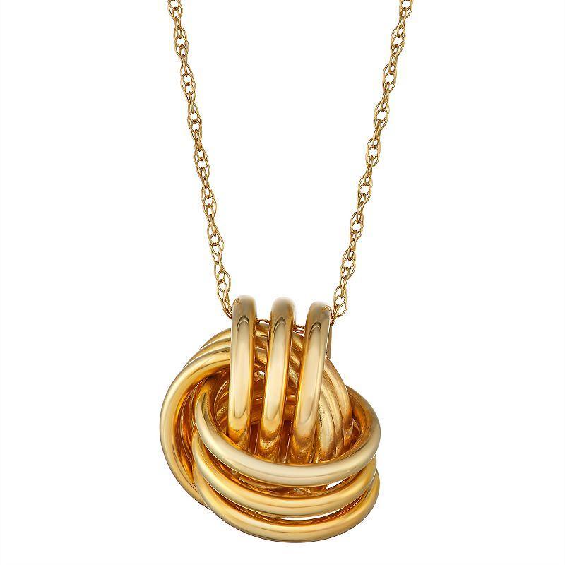 10k Gold Knot Pendant Necklace, Womens Product Image