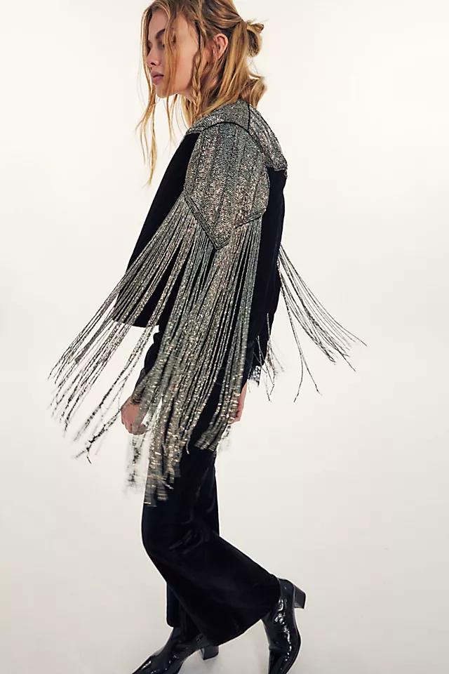 Donna Velvet Fringe Jacket Product Image