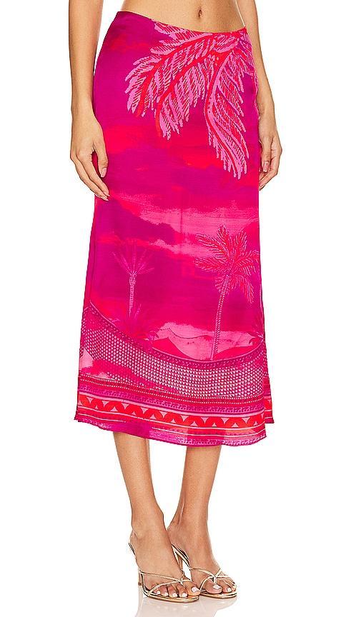 HEMANT AND NANDITA Midi Skirt in Fuchsia. Product Image