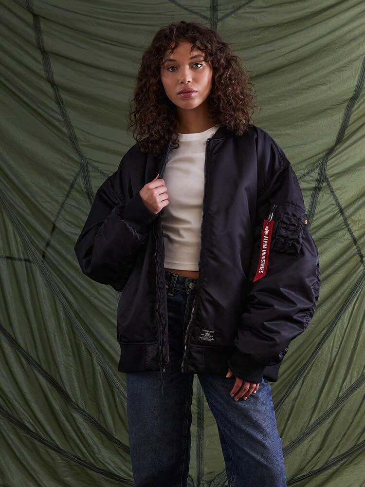 WOMEN'S OVERSIZED MA-1 MOD BOMBER JACKET Product Image