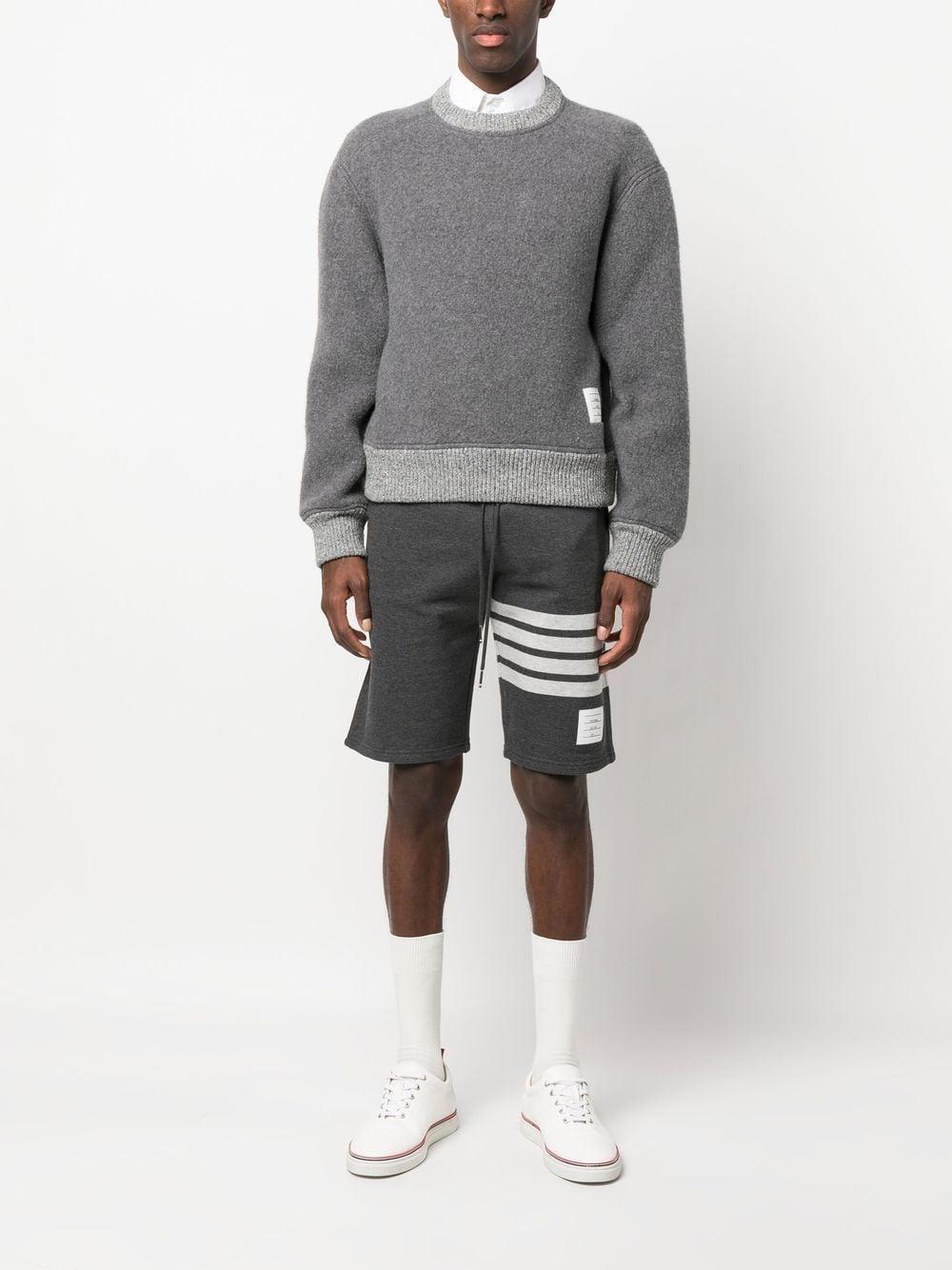 Logo-patch Crew Neck Jumper In Grey Product Image