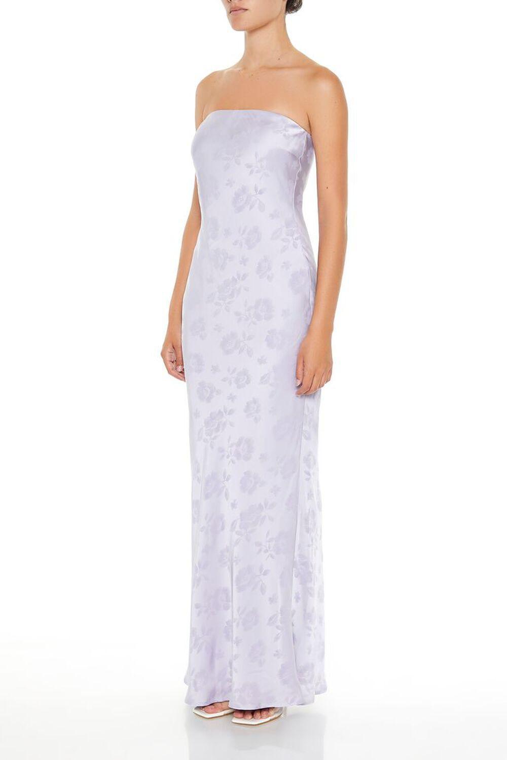 Satin Floral Jacquard Maxi Dress | Forever 21 Product Image