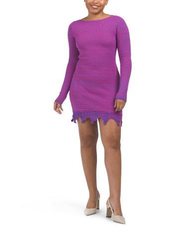 Erin Crochet Knit Mini Dress for Women | Polyester/Viscose Product Image