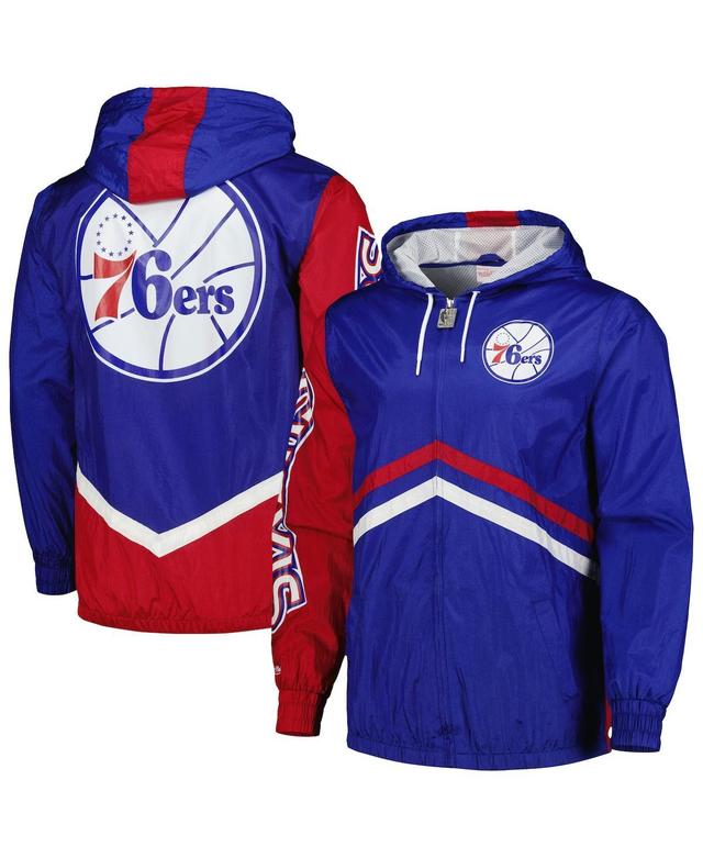 Mens Mitchell & Ness Royal Philadelphia 76ers Undeniable Full-Zip Windbreaker Jacket Product Image