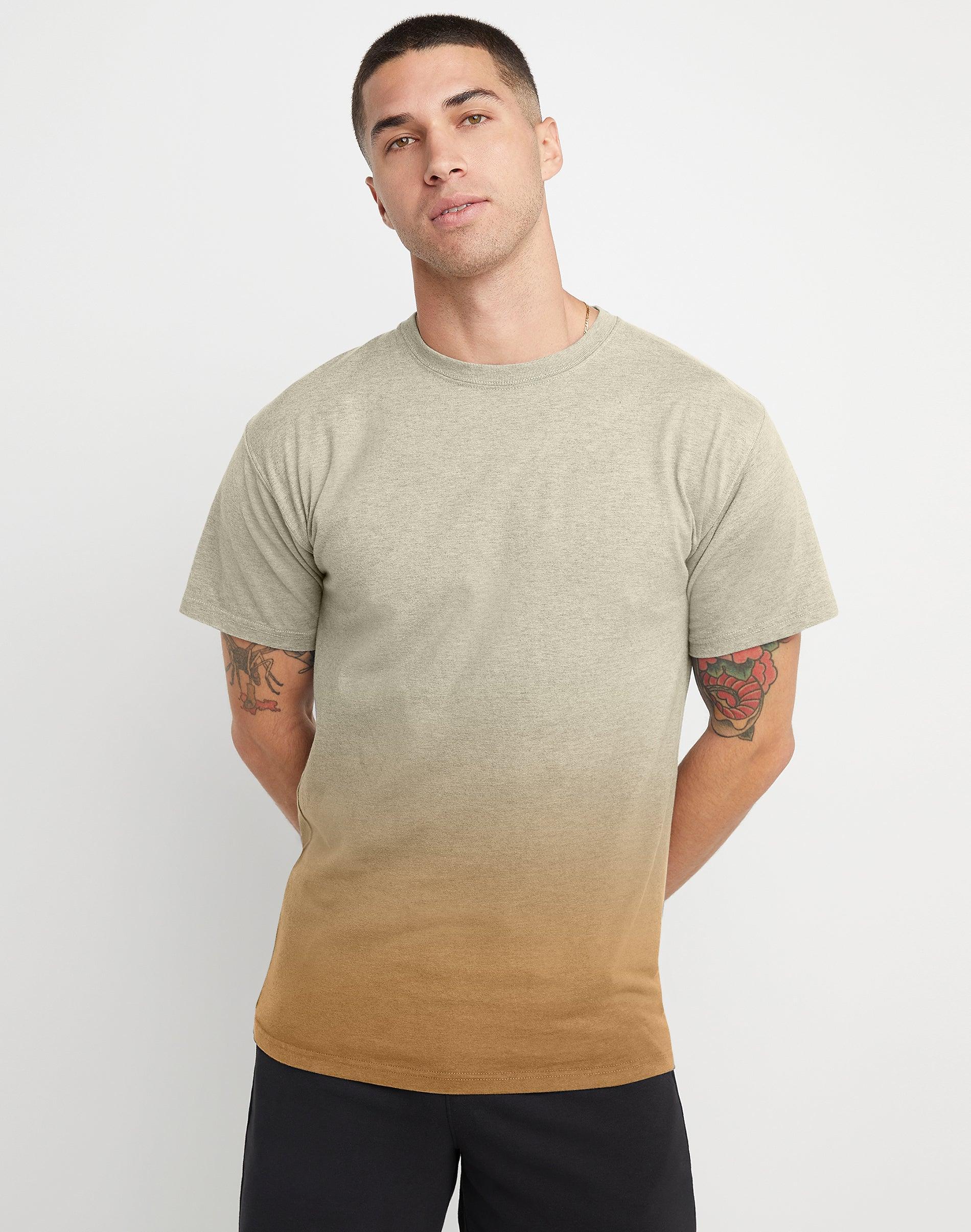 Hanes Mens Garment Dyed Ombre T-Shirt Spanish Moss 3XL Product Image