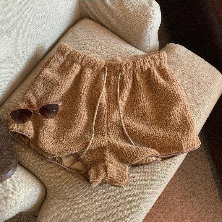 Drawstring Waist Corduroy Shorts Product Image