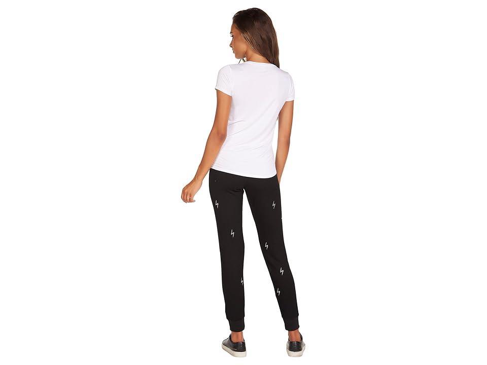 Michael Lauren Kendrick Short Sleeve V-Neck Tee with Electric Bolt Crystals Women's Clothing Product Image