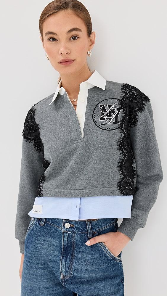 3.1 Phillip Lim Cut Off Trompe Loeil Rugby Sweatshirt | Shopbop Product Image